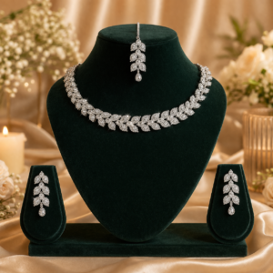 LuxeShine® Rhodium Plated Austrian Diamond Jewellery Set for Women